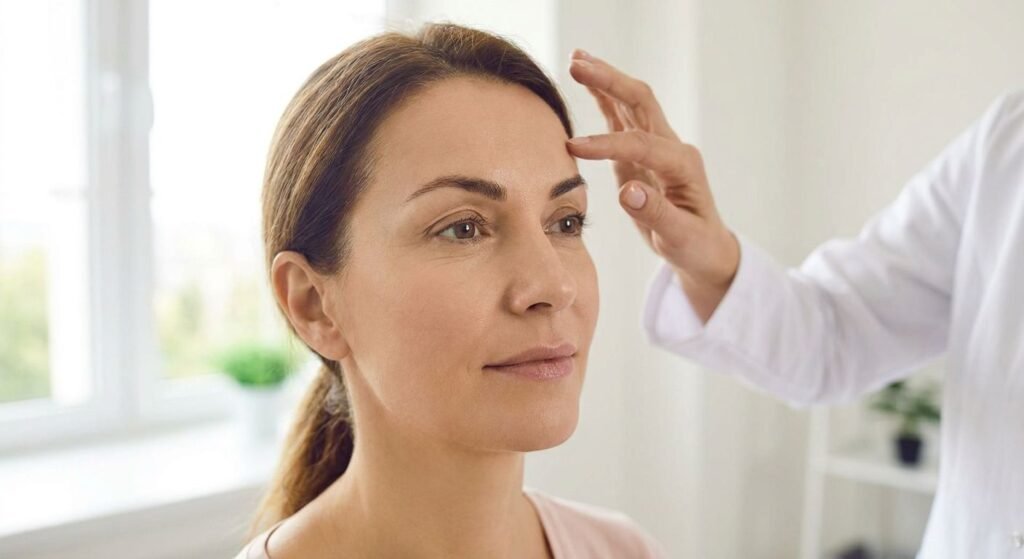 Lifting de sobrancelha para rejuvenescimento facial